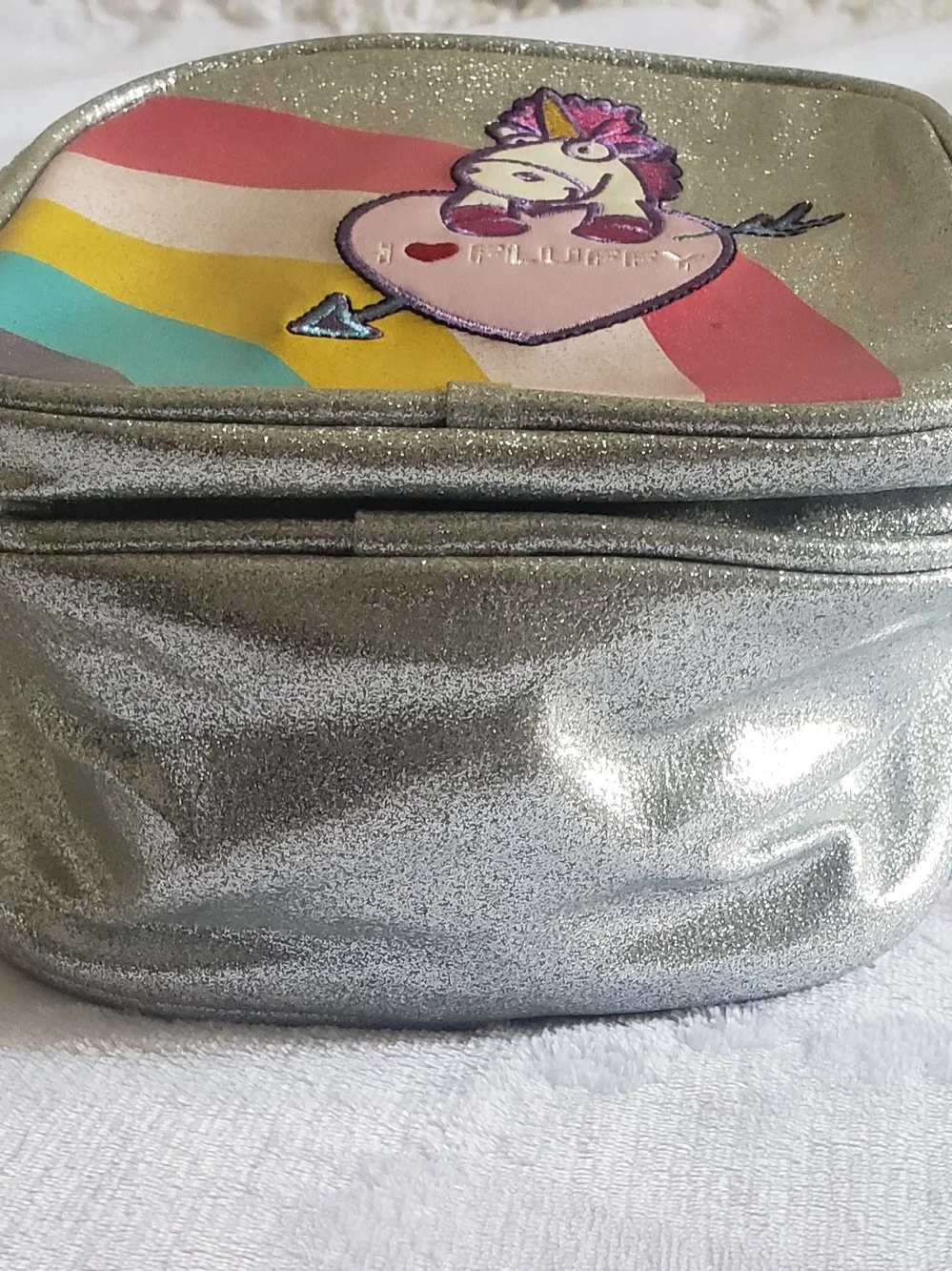 Kids Minion Mayhem Silver Glitter Unicorn Backpack - I Heart Fluffy